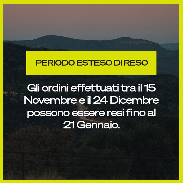 Generic image with inspirational image on top showing mountains, with a message under it stating extended returns.